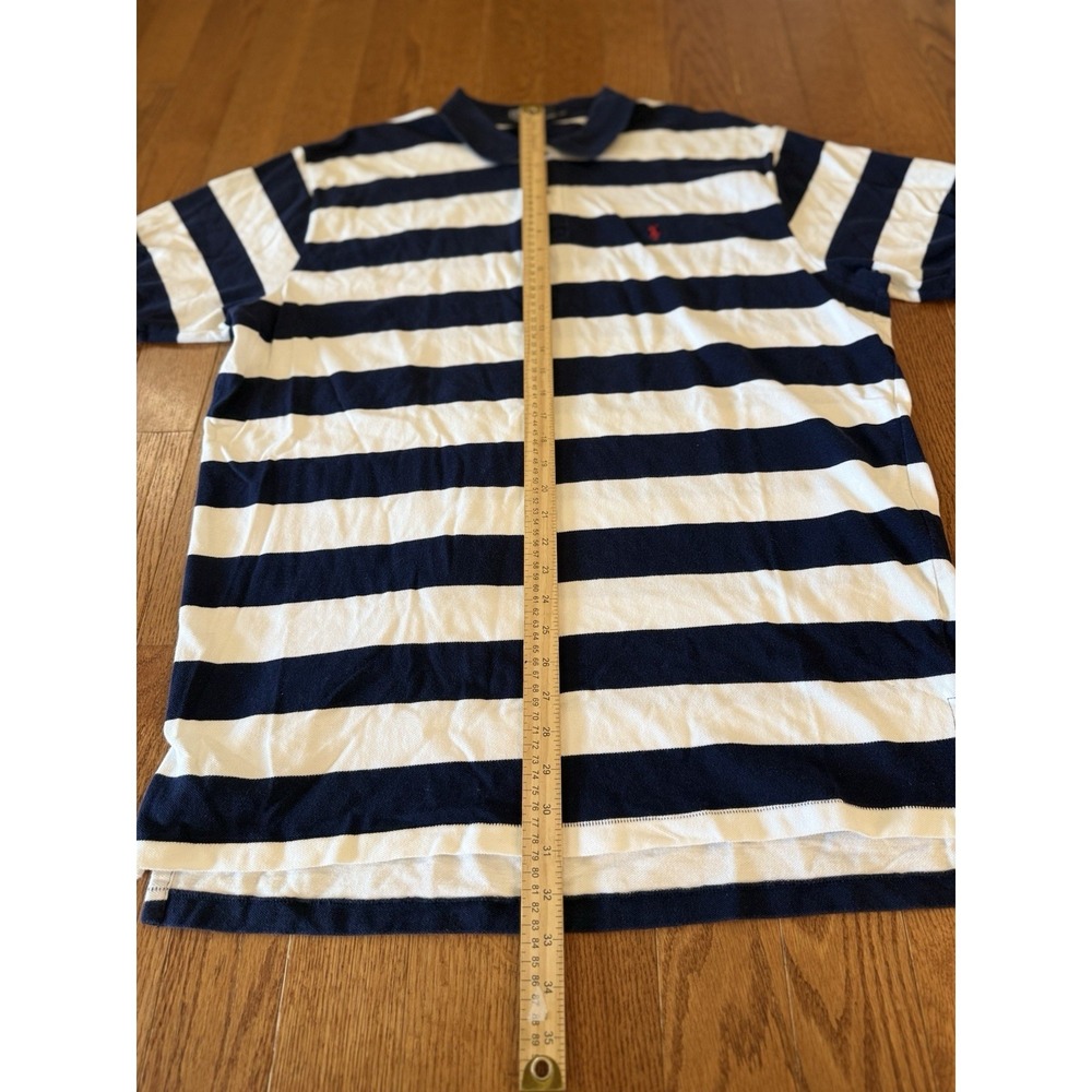Polo Ralph Lauren Men's Polo Shirt Navy And White Stripes Pony Logo Size XXL - Picture 6 of 7